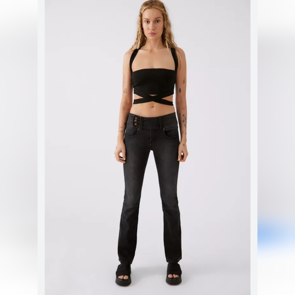 BDG Y2K Belted Flare Jean Size 27 Black please read description - Picture 2 of 16